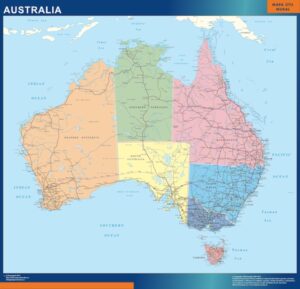 Mapa Australia plastificado