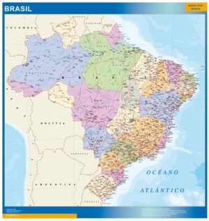 Mapa Brasil plastificado
