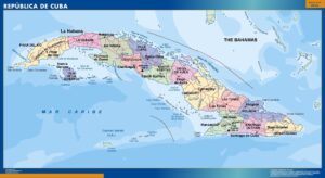 Mapa Cuba plastificado