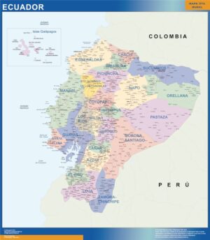 Mapa Ecuador plastificado