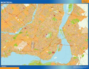 Mapa Montreal en Canada plastificado