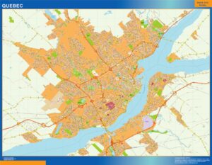 Mapa Quebec en Canada plastificado